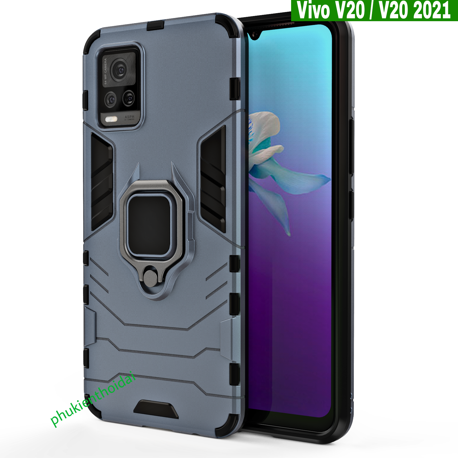 Ốp lưng IRON MAN IRING Vivo V20 / V20 2021 dùng chung chống sốc nhẫn hút ô tô