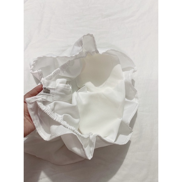Áo ống kiểu bèo nhún eo (có mút ngực) , áo croptop nữ
