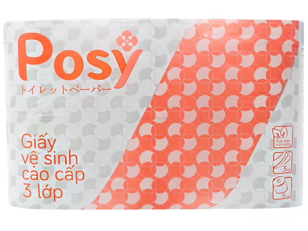 Giấy vệ sinh Posy Premium 3 lớp 6 cuộn/túi