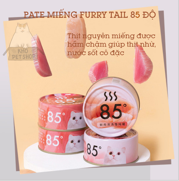 Pate Furry Tail 85 độ cho mèo