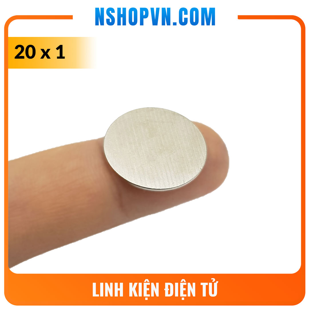 Nam châm đất hiếm tròn mỏng 20x1mm