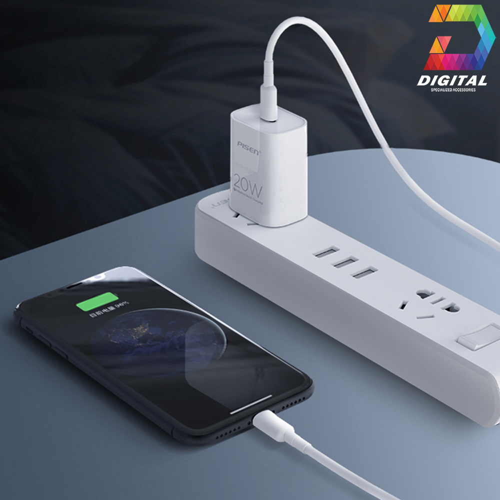 Genuine Pisen PD 20W Fast Charger (PD 3.0, Quick Charge 4.0)
