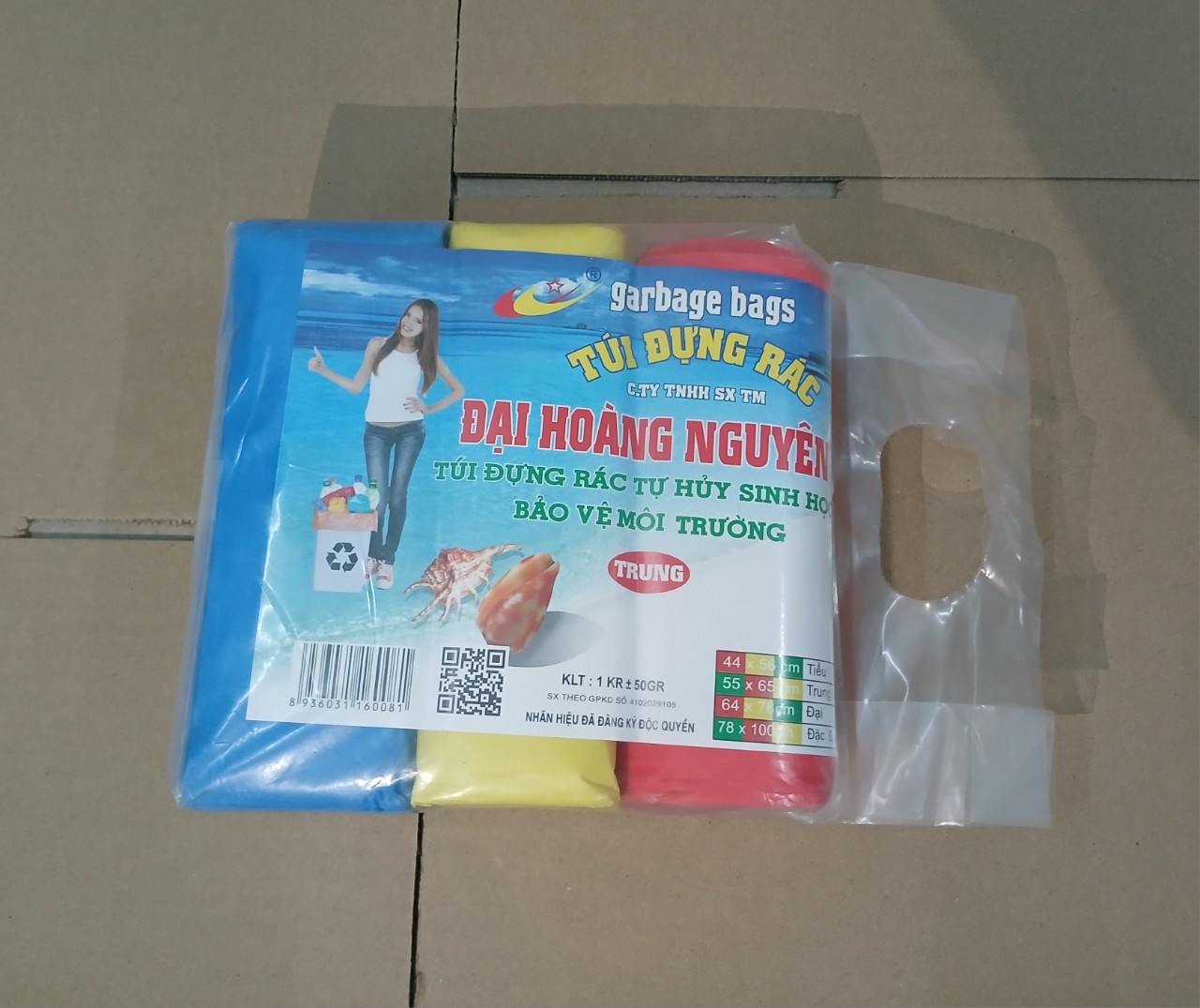 [Siêu rẻ] Túi đựng rác Combo 3 màu (SIZE 55 x 65cm) Đại Hoàng Nguyên 1kg KHÔNG HÔI HÀNG CTY CHẤT LƯỢNG CAO túi rác