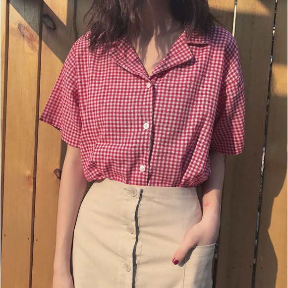 [HCM]ÁO SƠ MI CARO NHÍ CỔ VEST
