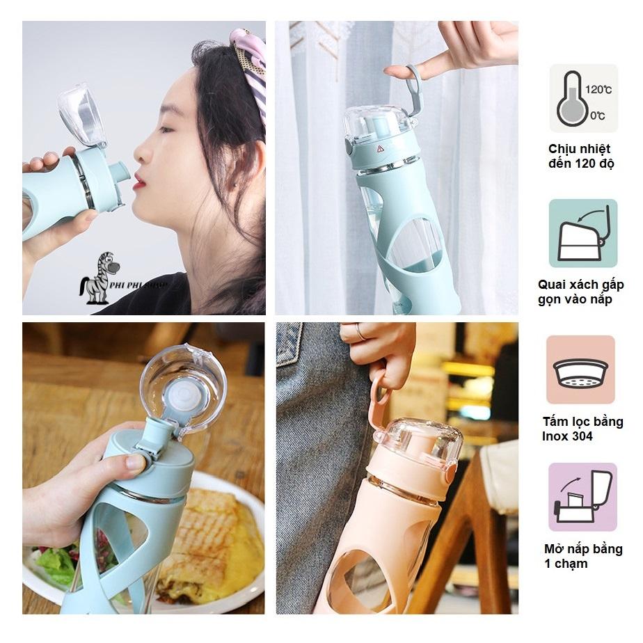 Bình Đựng Nước Thuỷ Tinh Chịu Nhiệt Lock&Lock LLG648