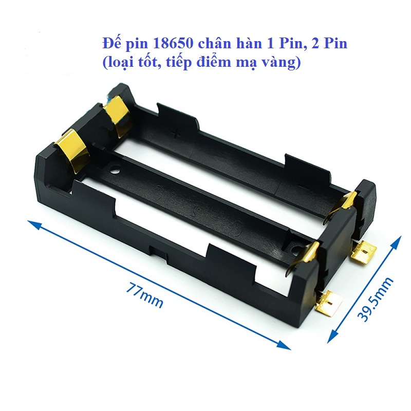 Đế pin 18650 1cell 2 cell chân đồng