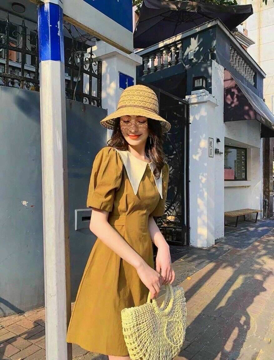 Đầm tay búp cổ bẻ #damtaybupcobe