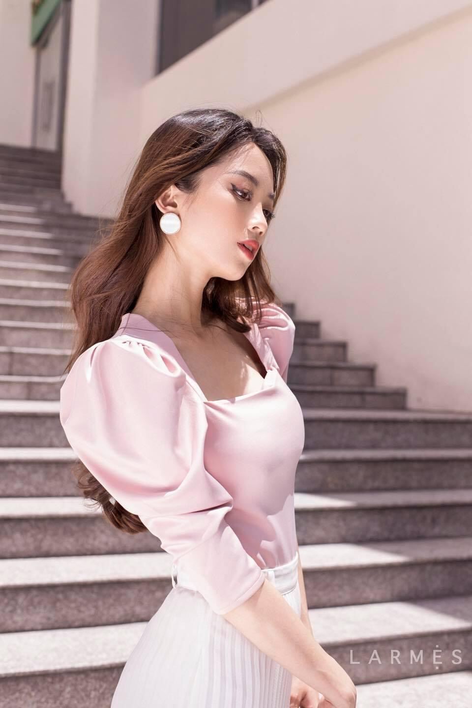 LARMES -  Áo Isabel Bodysuit tay phồng