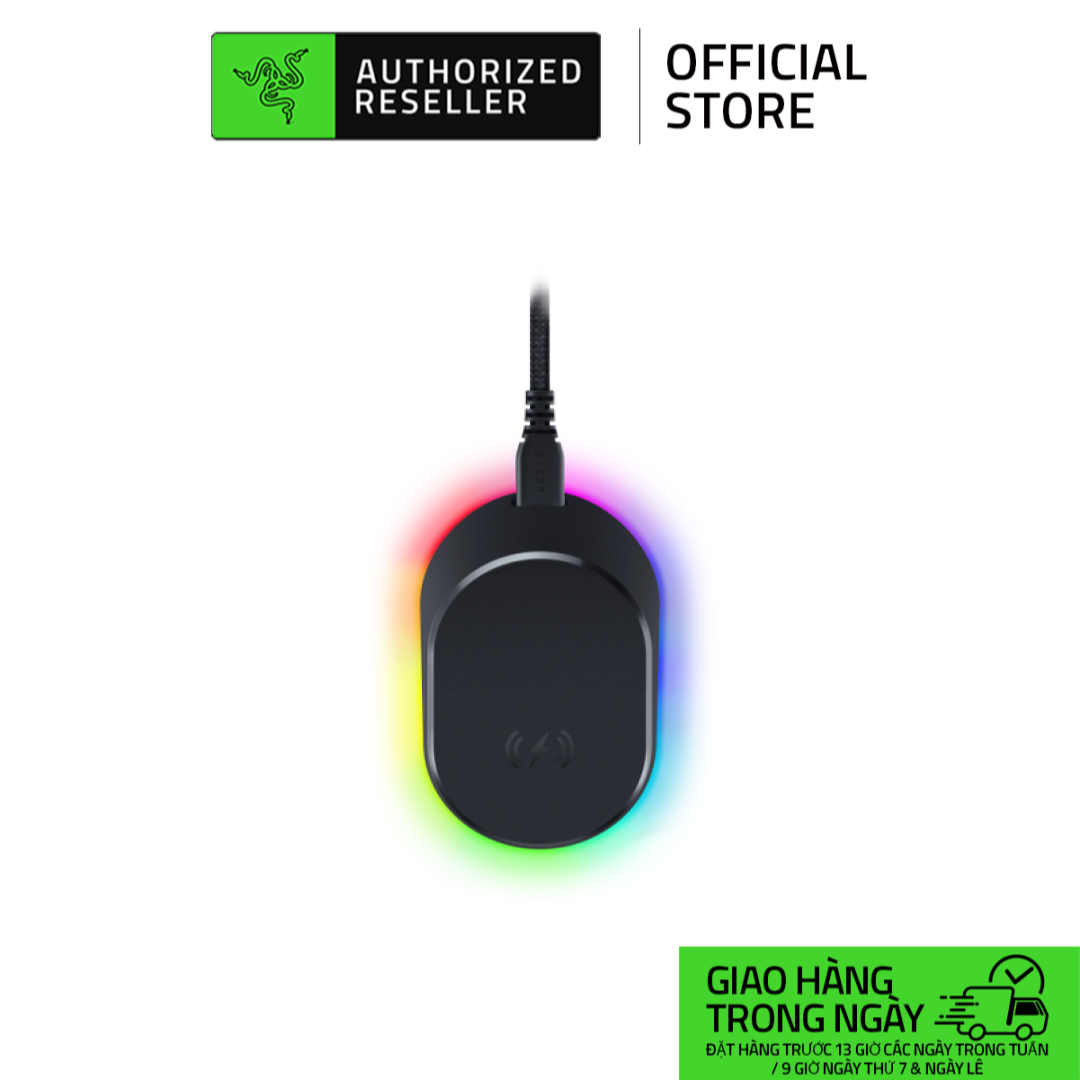 Razer Mouse Dock Pro - Wireless Mouse Charging Dock with Integrated 8K Hz Transceiver (Bộ sạc chuột) | Magnetic Wireless Charging | Integrated HyperPolling 8K Hz Transceiver | Anti