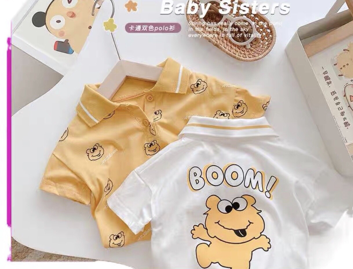 Áo bé trai/Áo thun Polo có cổ chất cotton QC