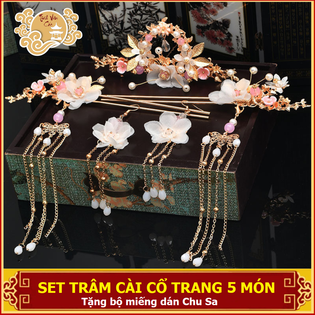 Hanfu set trâm cài tóc cổ trang 5 món SHOP TĨNH VÂN CÁC (có sẵn)