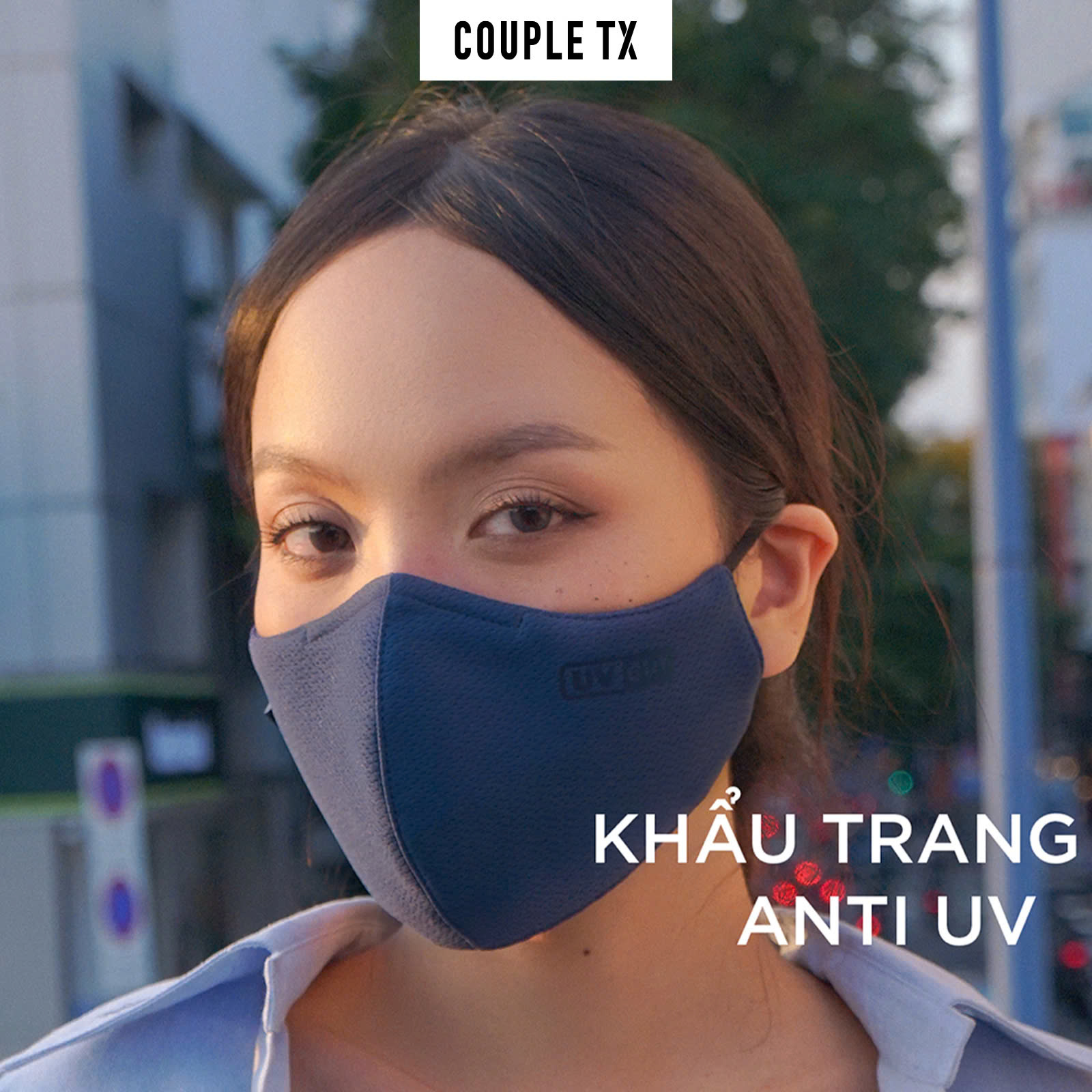 Khẩu Trang Couple TX Chống Nắng Tia UV 98% UPF 50++ Original 2 Lớp Thun Thoáng Khí Logo Phản Quang WFA 2009