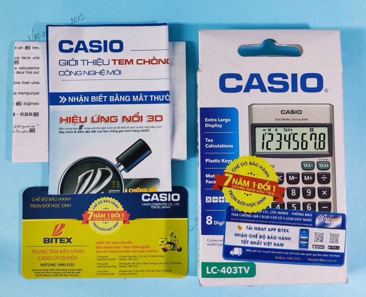 [HÀNG CHÍNH HÃNG] CASIO™ máy tính bỏ túi 8 số LC 403TV