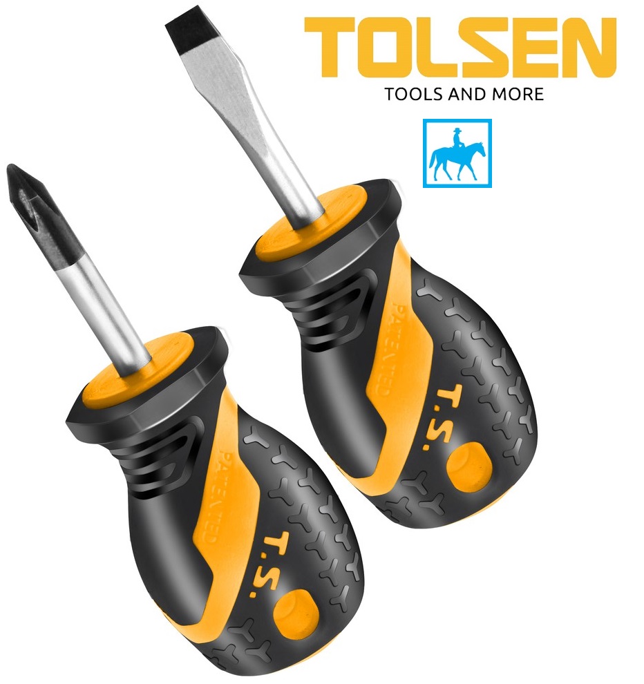 Bộ 2 tua vít đầu dẹp và bake PH2 6.5 Dài 210mm Thép CR-V Tolsen 20182