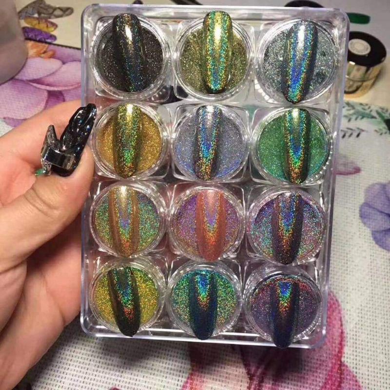 [Good Price] Set of 12 Jars of Mirror-Coated Powder Specialized for Nail Art