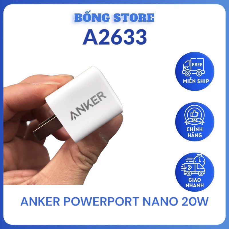 Củ Sạc Nhanh Anker A2633 PowerPort III Nano 20W One Piece Luffy và Chopper