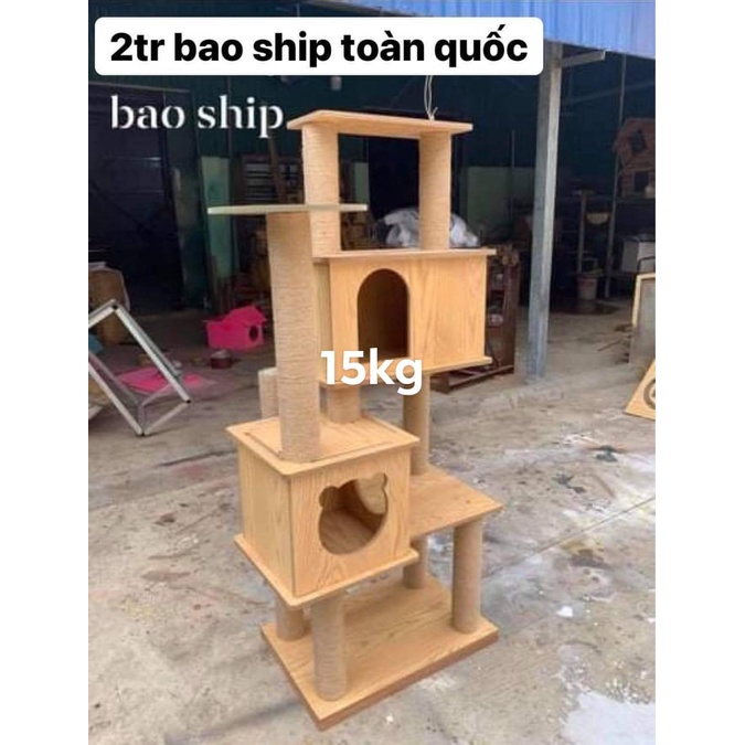 [Nhập RS0722 giảm 30k cho đơn 99k](CÓ SẴN) Cây mèo (cat tree/trụ cào móng/nhà cây) bằng gỗ chất lượng cao bền