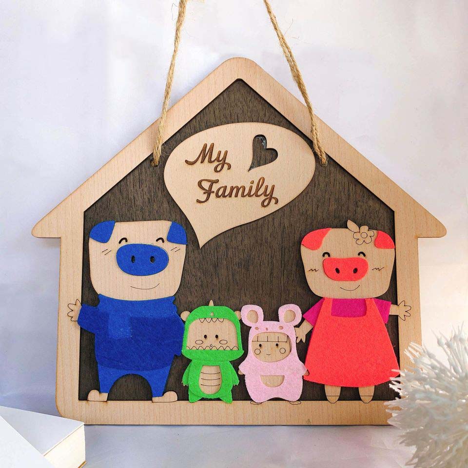 Bảng gỗ decor trang trí NGÔI NHÀ HẠNH PHÚC (bảng gỗ trang trí DNDecor + quà tặng giá 17.000đ)