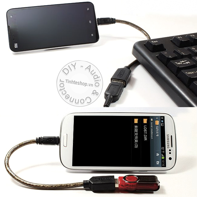 Cáp USB OTG Unitek Y-C438 - Dây Micro USB OTG cắm chuột bàn phím USB flash cho Smartphone Tablet