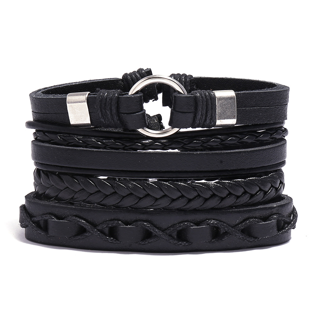 Bracelet male simple styling, set bracelet cowhide multiple choice