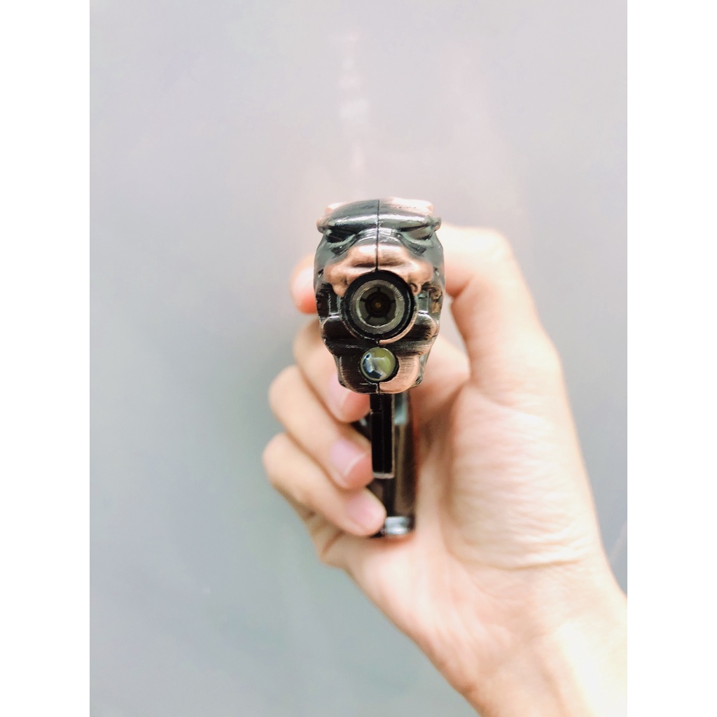Hột quẹt bật lửa mô hình sú.n.g con cọp có đèn pin 11cm