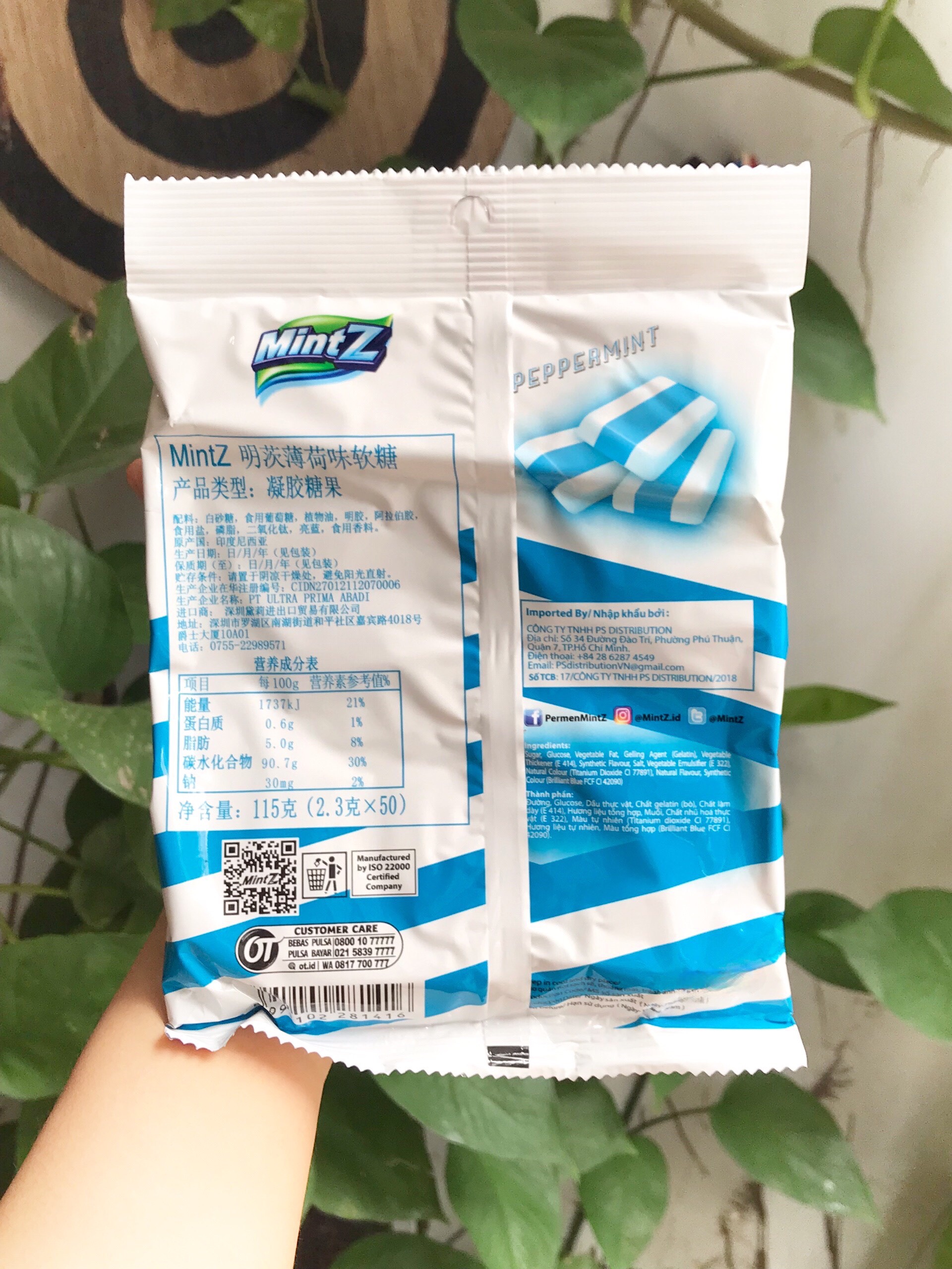 Mintz Peppermint Soft Candy Mint Flavor (115g Pack - Duong)