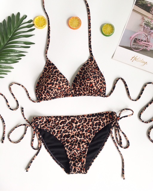 [HÌNH CHỤP THẬT + KHÁCH FEEDBACK] Set bikini tam giác basic da beo sexy