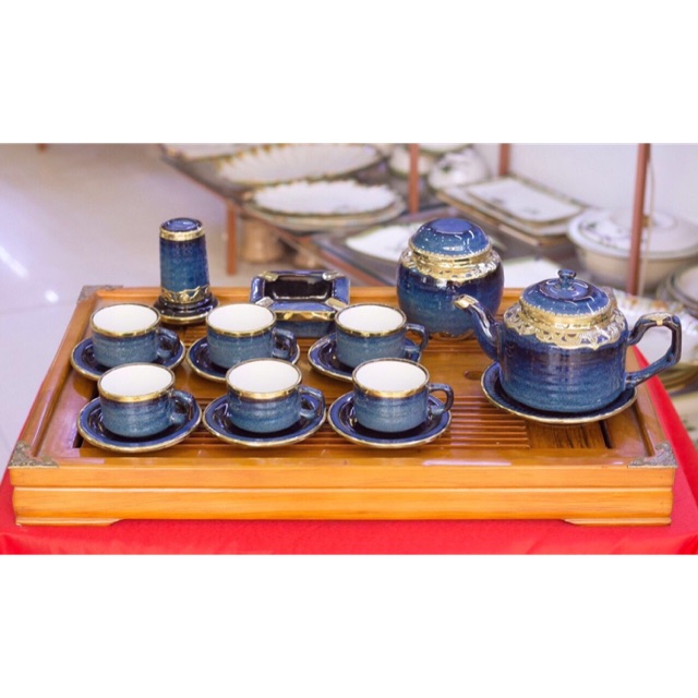 Ấm chén men hoả biến Bát Tràng
