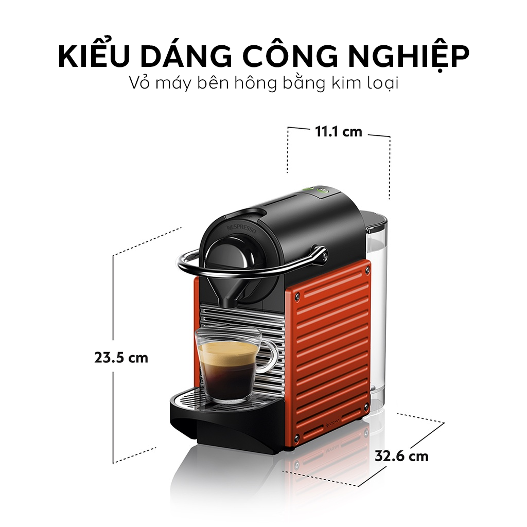 Nespresso Pixie Coffee Capsule Machine - Red