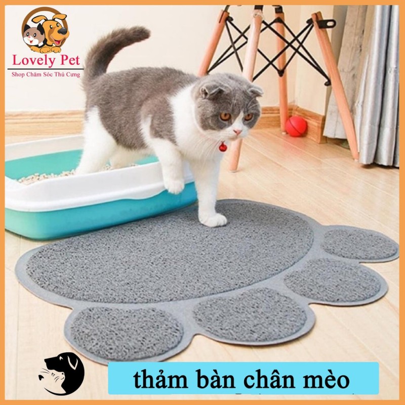 [HCM]Thảm lót vệ sinh chống rơi cát cho chó mèo hình bàn chân