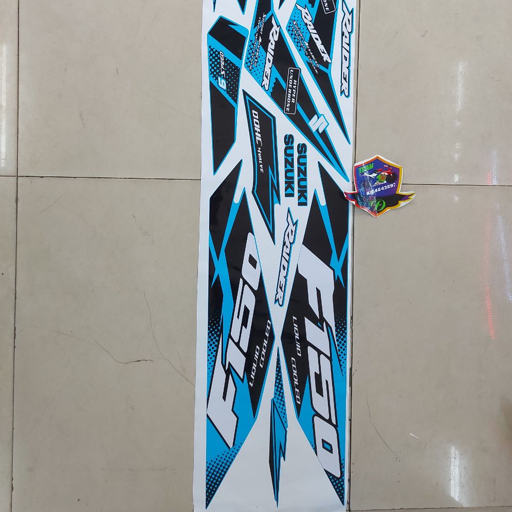 [HCM]Tem xe raider xăng cơ  tem rời 3 lớp bóng dán xe xanh
