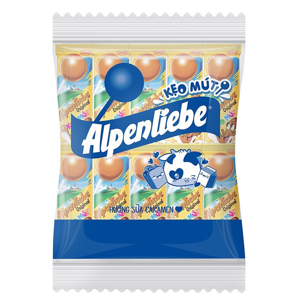 [Combo 10 Que] KẸO MÚT ALPENLIEBE HƯƠNG SỮA CARAMEN