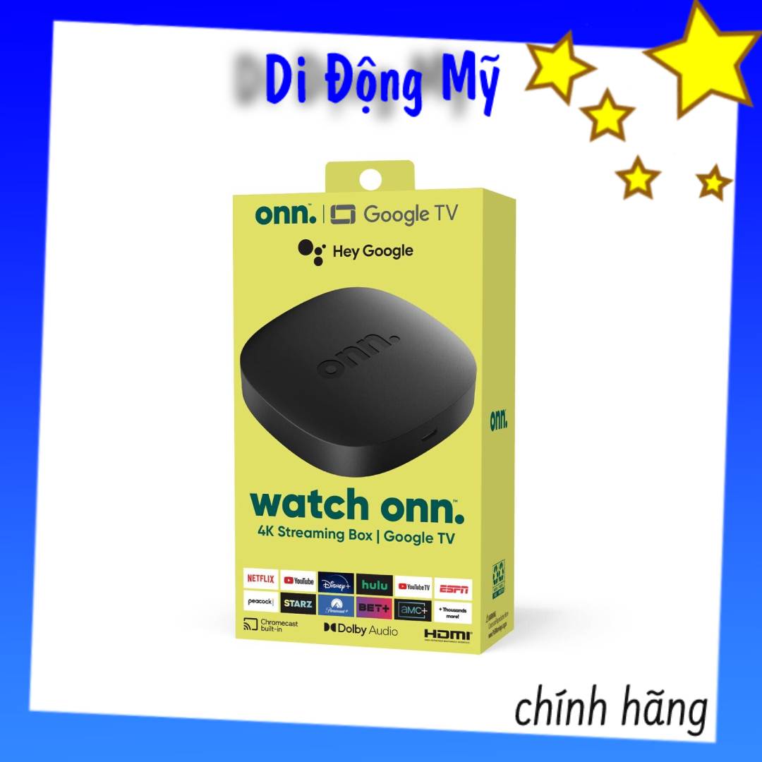 Onn google tv box 2022 & 2023 - onn android tv chất lượng 4k hỗ trợ dolby audio, ra lệnh giọng nói tiếng việt, version 2022 và 2023