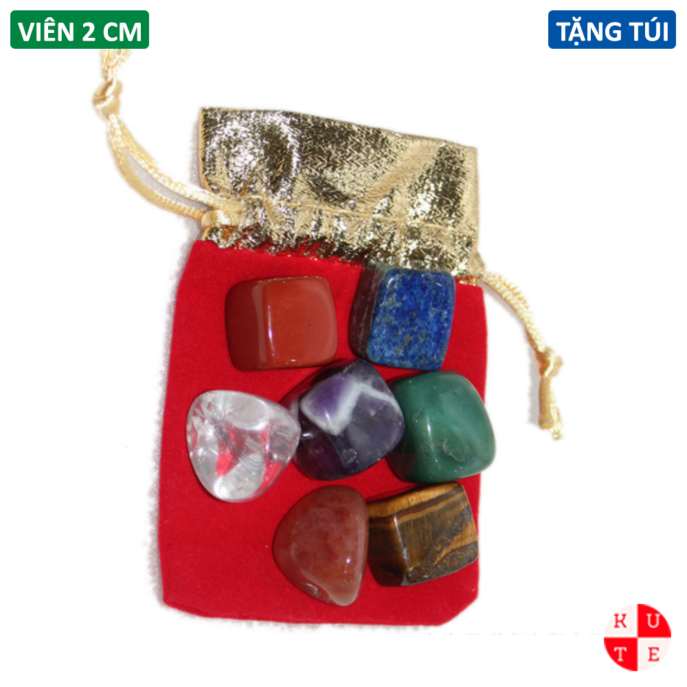 Combo 7 Đá Thanh Tẩy Bảy Luân Xa Đá Năng Lượng