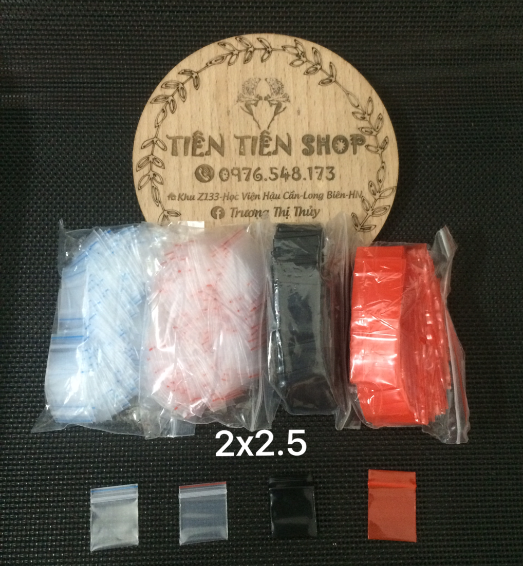 50c túi zip 2x2.5 nhiều màu