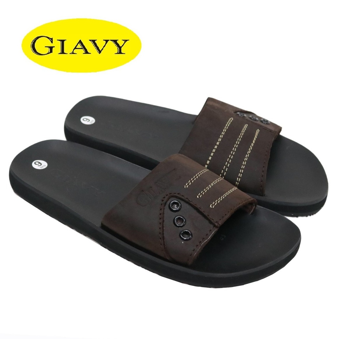 DÉP GIAVY QUAI NGANG NỮ- K450 NÂU