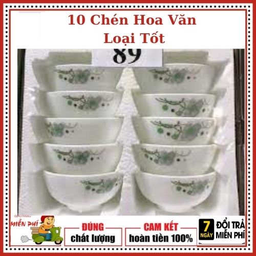 BỘ10 CHÉN SỨ OPAL GỐM SỨ BÁT TRÀNG CAO CẤP [ TẶNG 10 ĐÔI ĐŨA KHI MUA BỘ 10 CHÉN SỨ CAO CẤP ]