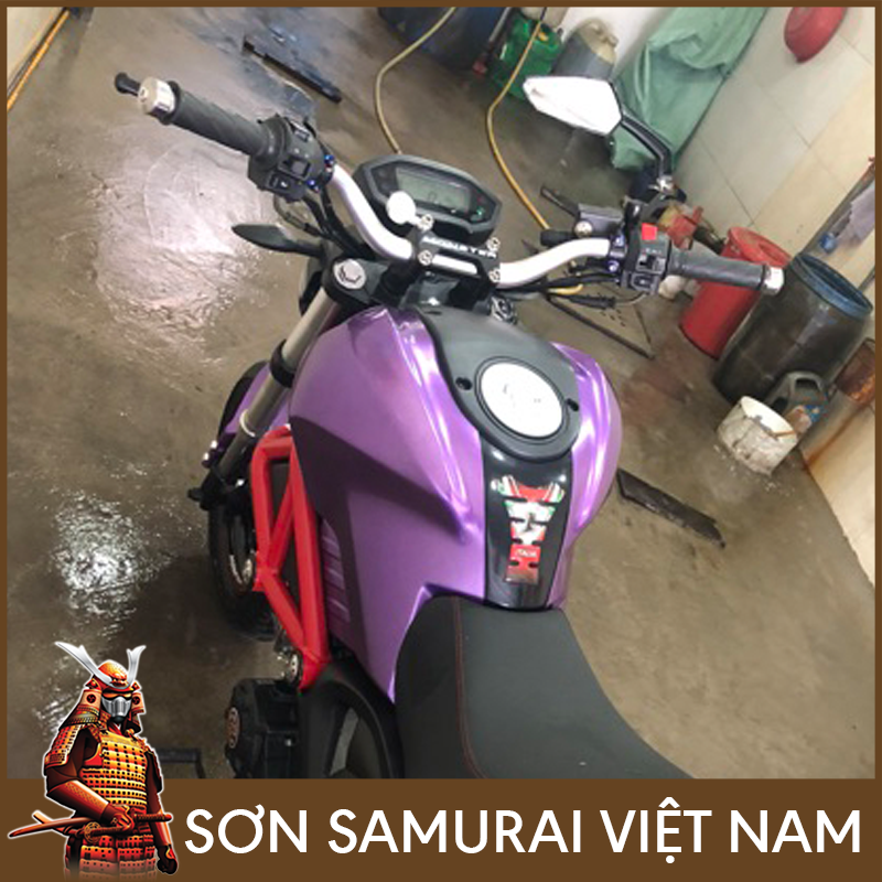 Sơn samurai tím - Combo màu tím ánh kim 1142 sơn xịt samurai
