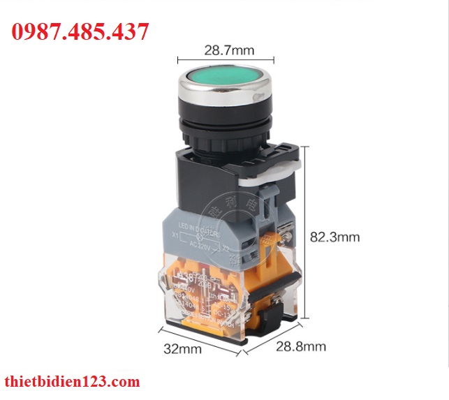 Combo of 10 Push Buttons with Light La38-11D 220V Phi 22mm
