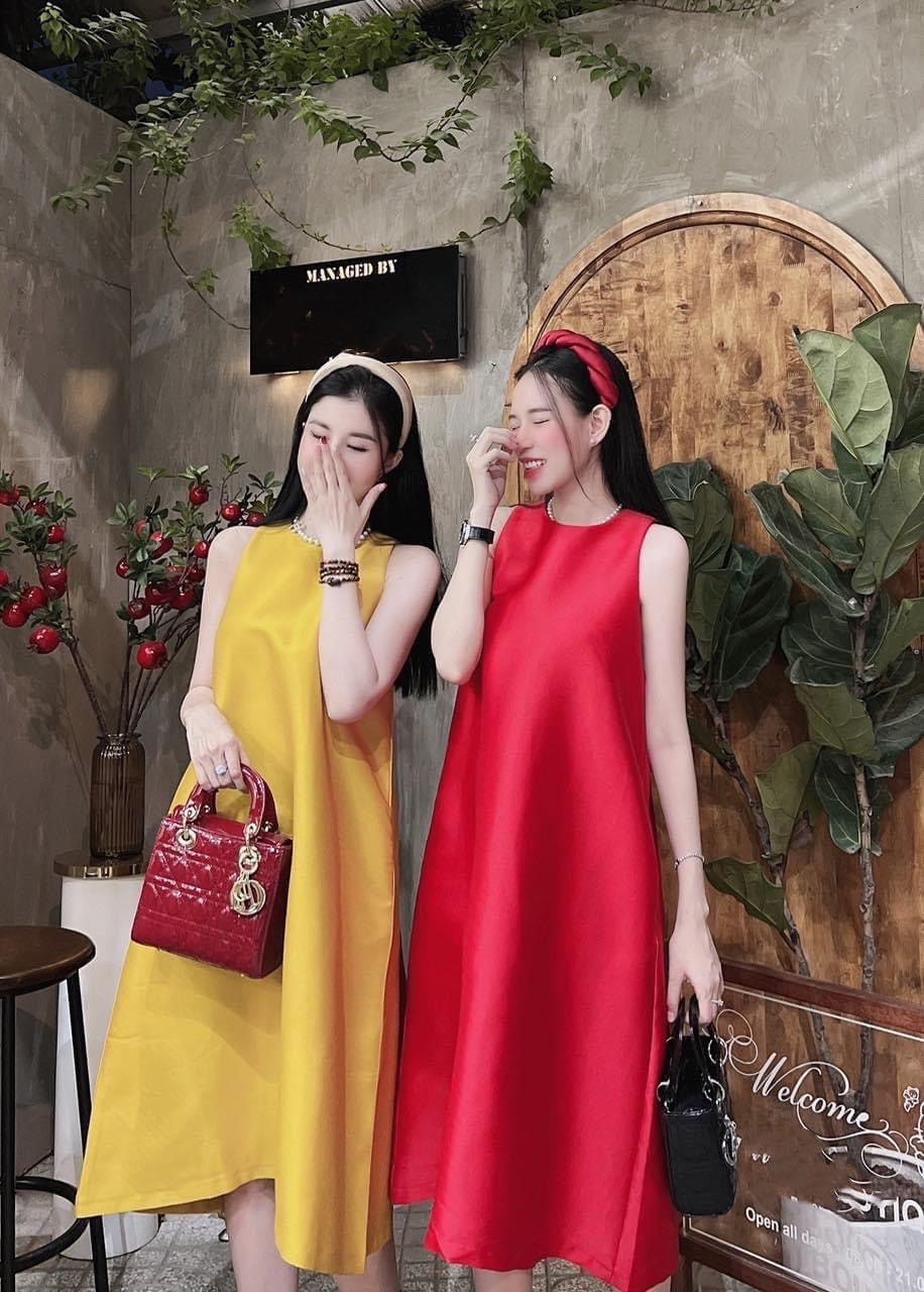 Váy suông - đầm suông v05 lụa yếm dáng a sang chảnh