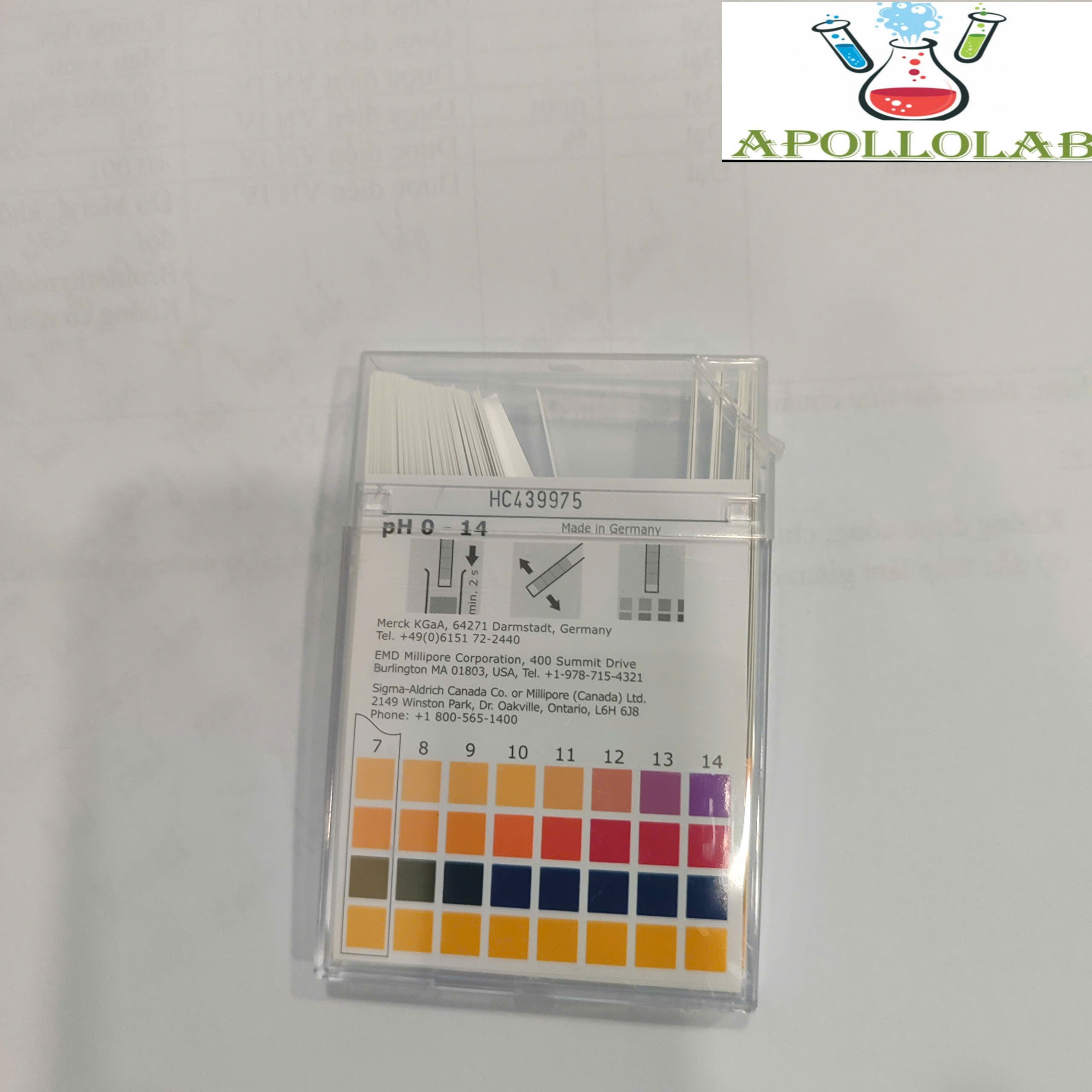 [HÀNG ĐỨC] Que đo pH 0-14 Merck Code 1.09535.0001 Hộp 100 que