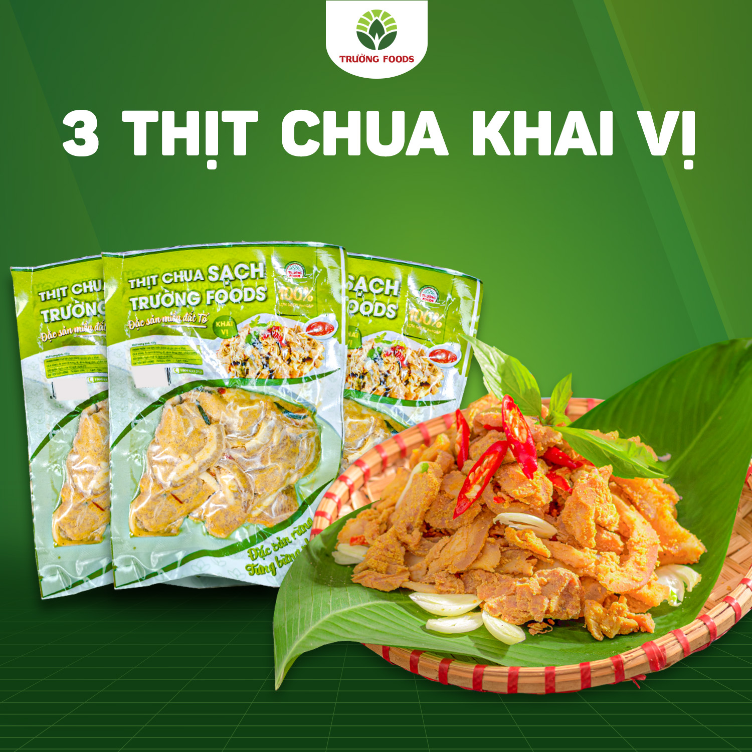 Combo 3 thịt chua khai vị 100gr/gói