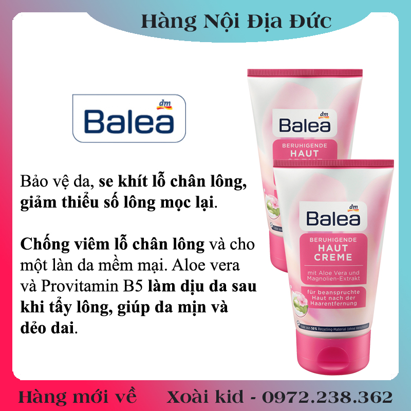 Bộ Kem dưỡng da sau cạo, bọt cạo lông, gel cạo lông, set dao cạo Balea Đức- Đủ Bill Date mới