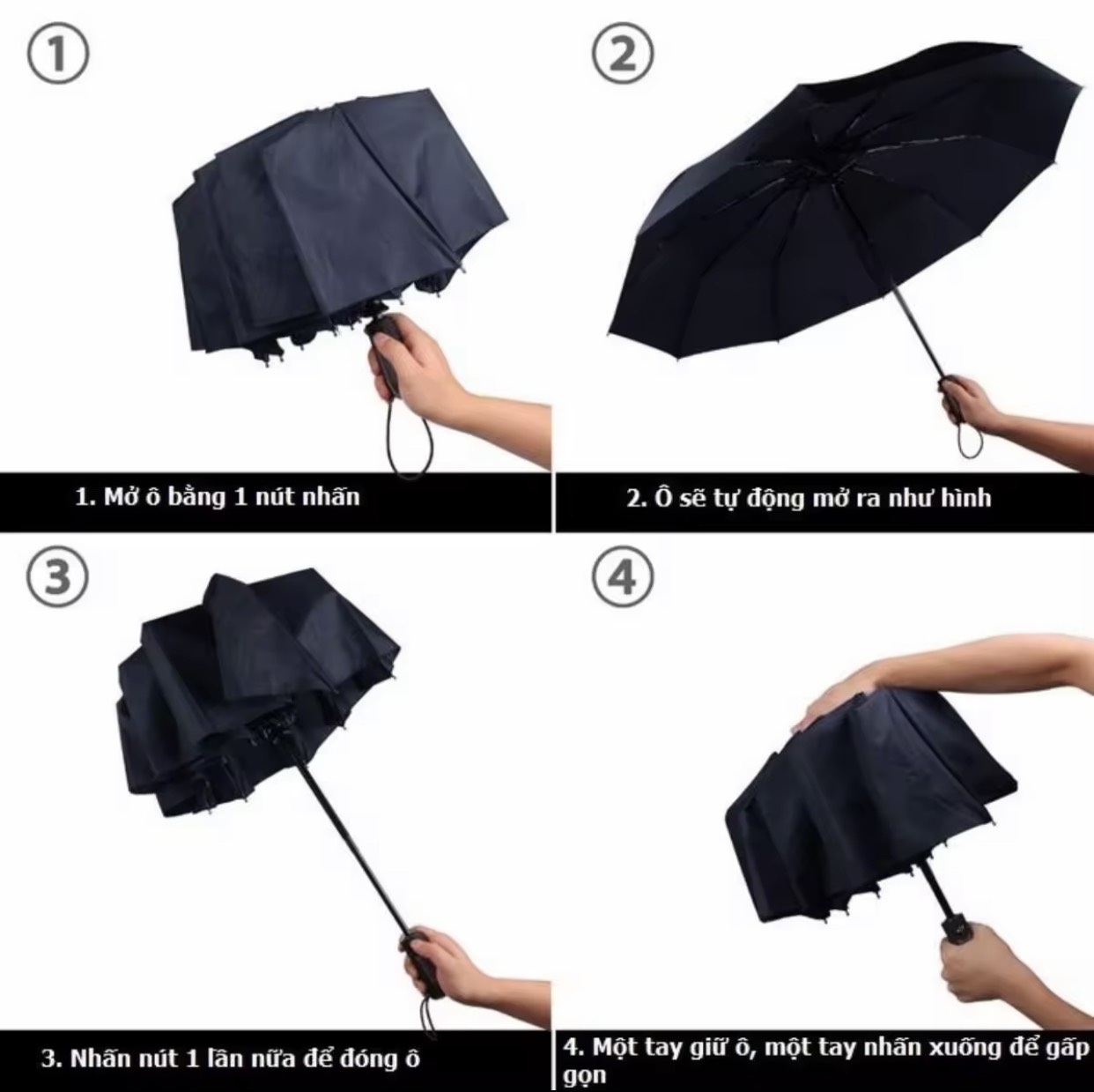 Dù tự động Ô Dù Che Mưa Ô Dù Tự Động Gấp Gọn Đóng Mở 2 Chiều dieulinhshop