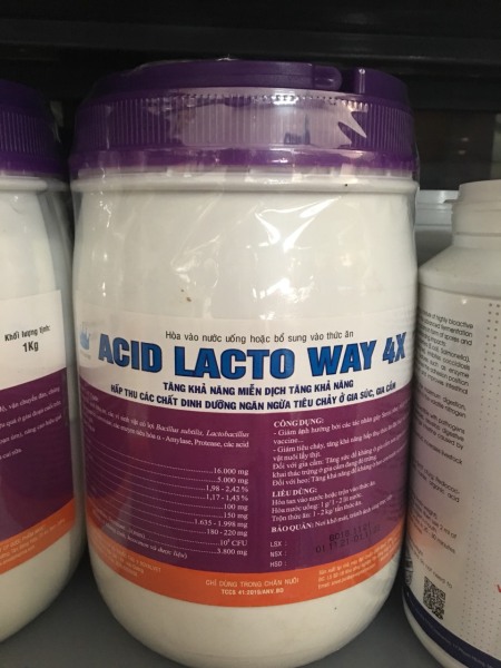 Acid lacto way 4x tăng khả năng miễn dịch, tăng khả năng hấp thu các chất dinh dưỡng, ngăn ngừa tiêu chảy ở vật nuôi (1kg/hộp)
