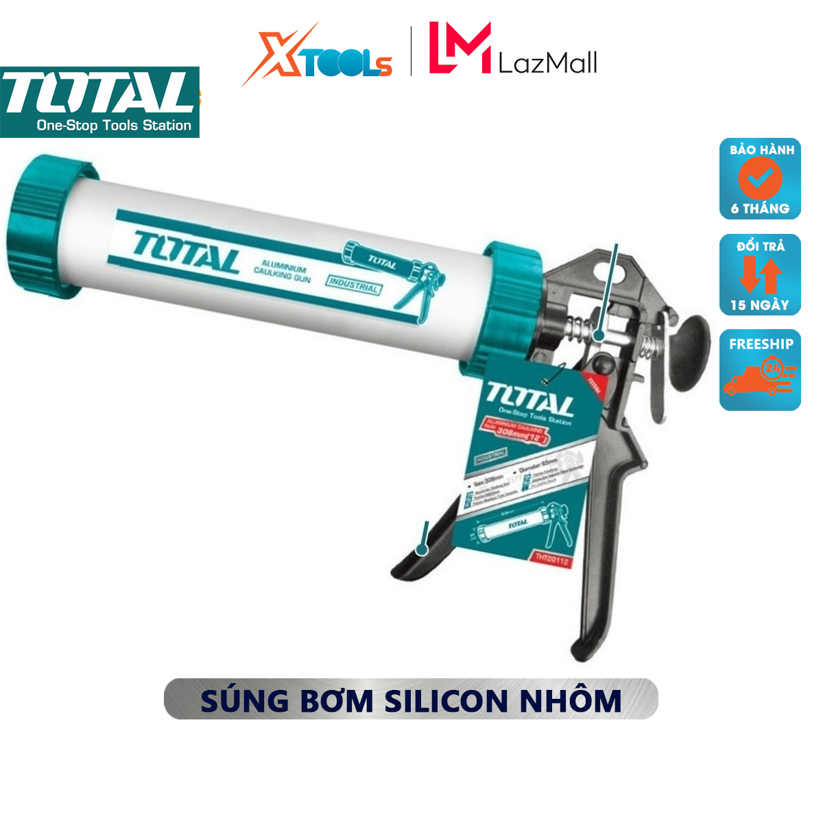 Tooling shot Silicon Total THT20109 | gear pump silicon aluminum body pack size 9 "(225mm), weight 0.6kg pump glue for wood, paper, cloth, carton cover [genuine] [XTools]