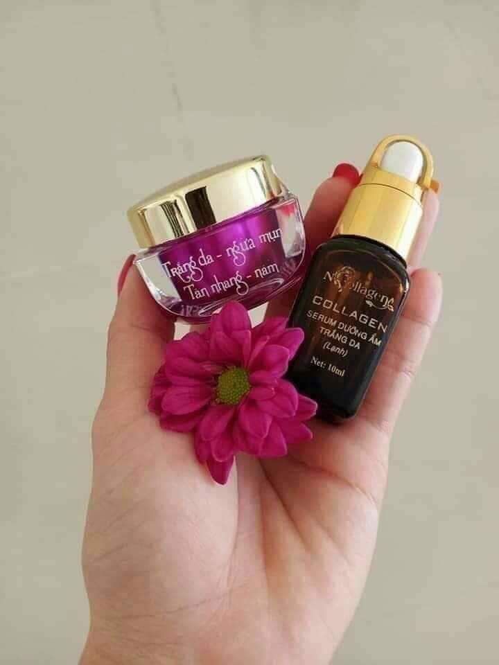 [HCM]kem face tím & serum lạnh