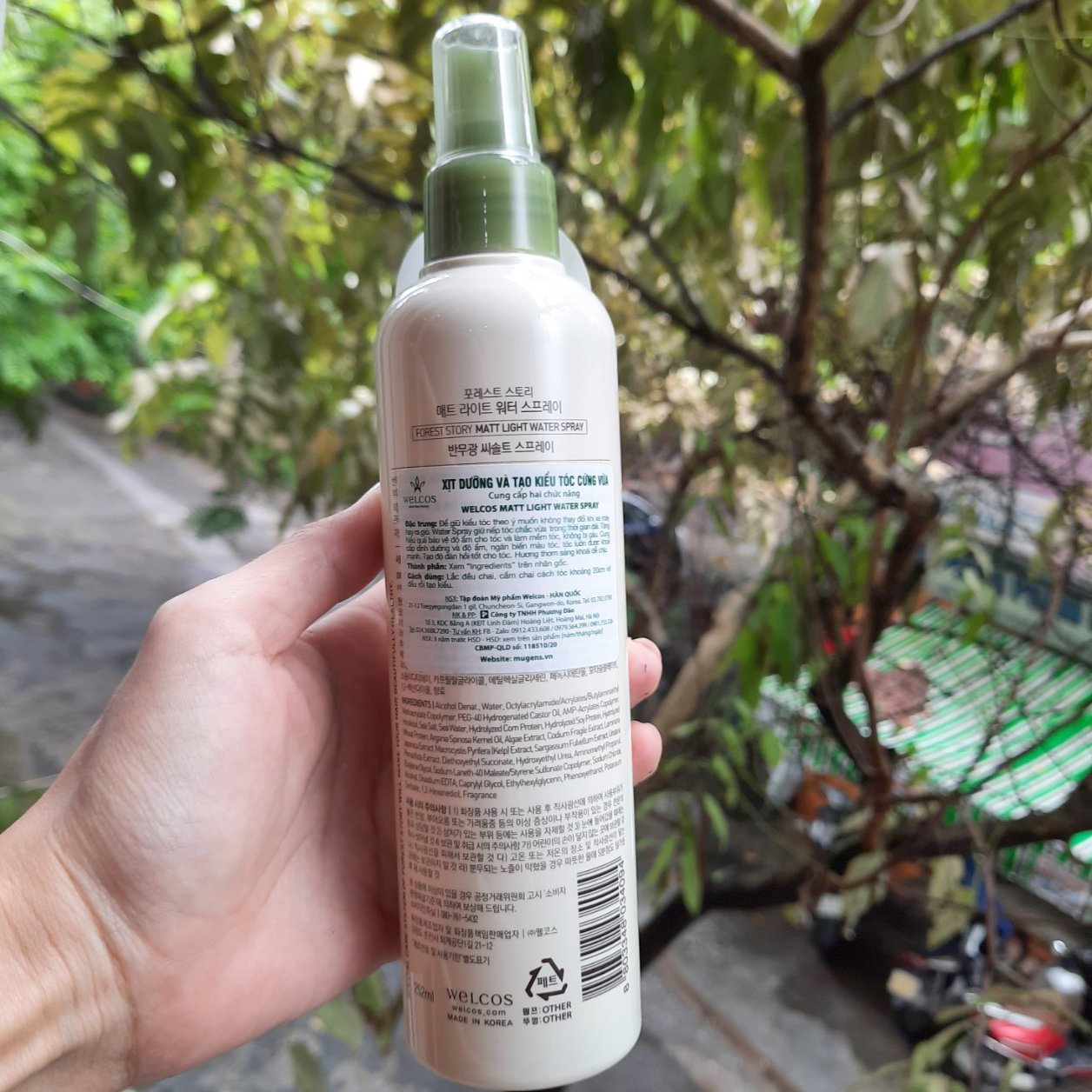 Keo xịt tóc tạo độ cứng vừa Welcos Matt Light 252ml
