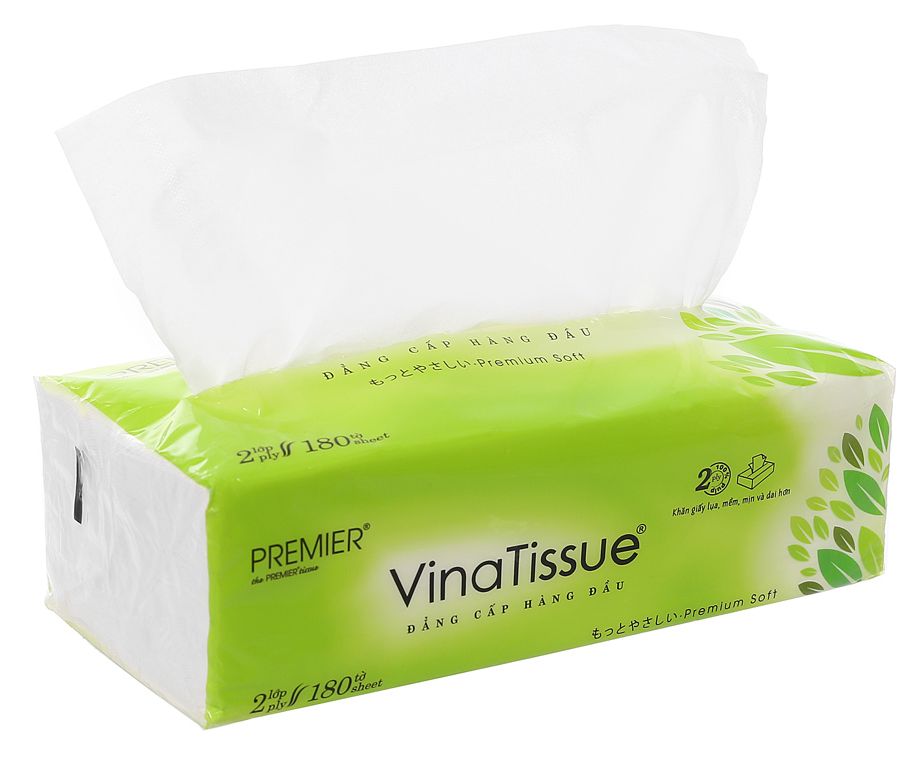 Lô 5 gói Khăn giấy Vinatissue 180 tờ (180 tờ x 5)