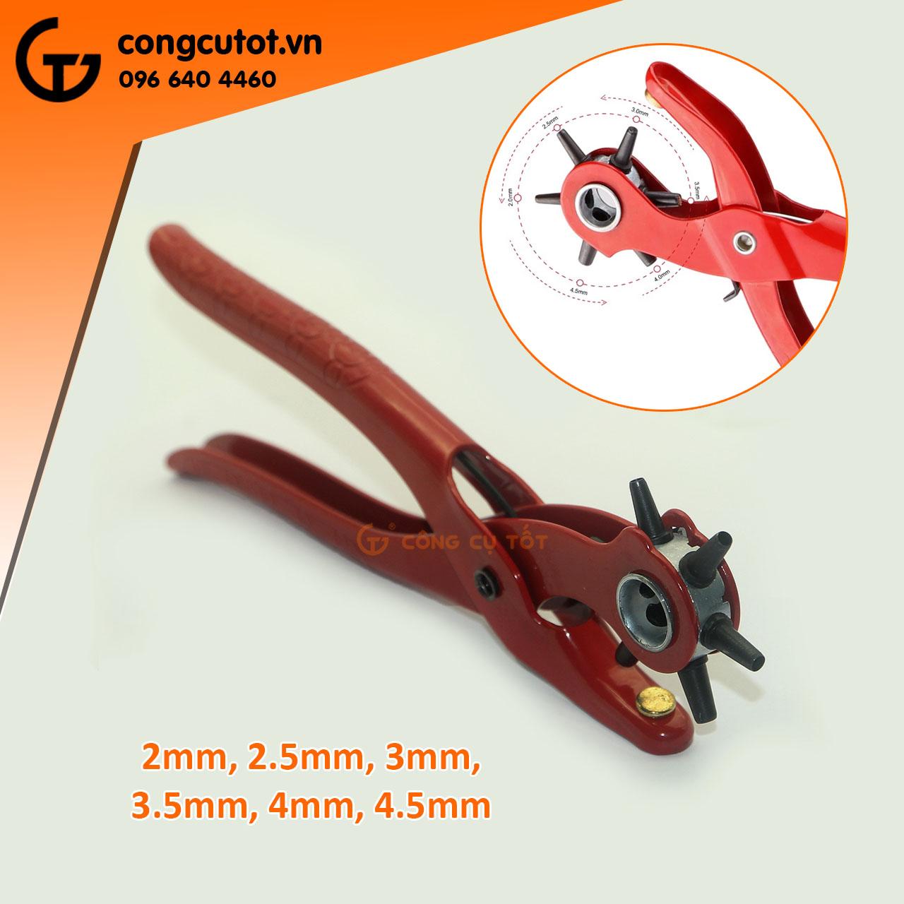 Kìm bấm lỗ dây da, dây nịt, đồng hồ 2-4.5mm